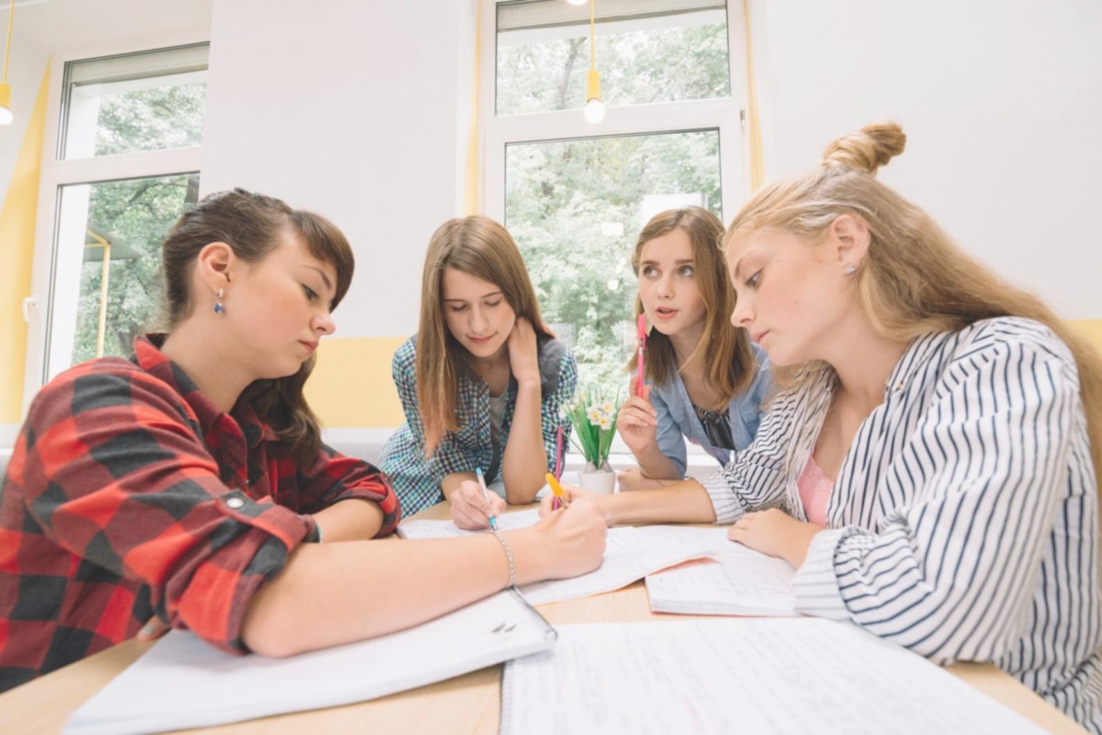Financial planning session with students learning budgeting techniques
